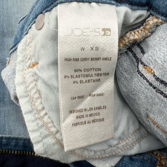 NWT Joe's Jeans Fergie High-Rise Curvy Skinny Ankle Denim Jeans Size XS Women’s - Picture 6 of 6